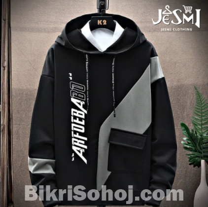 Men`s Exclusive White Printed Hoodie